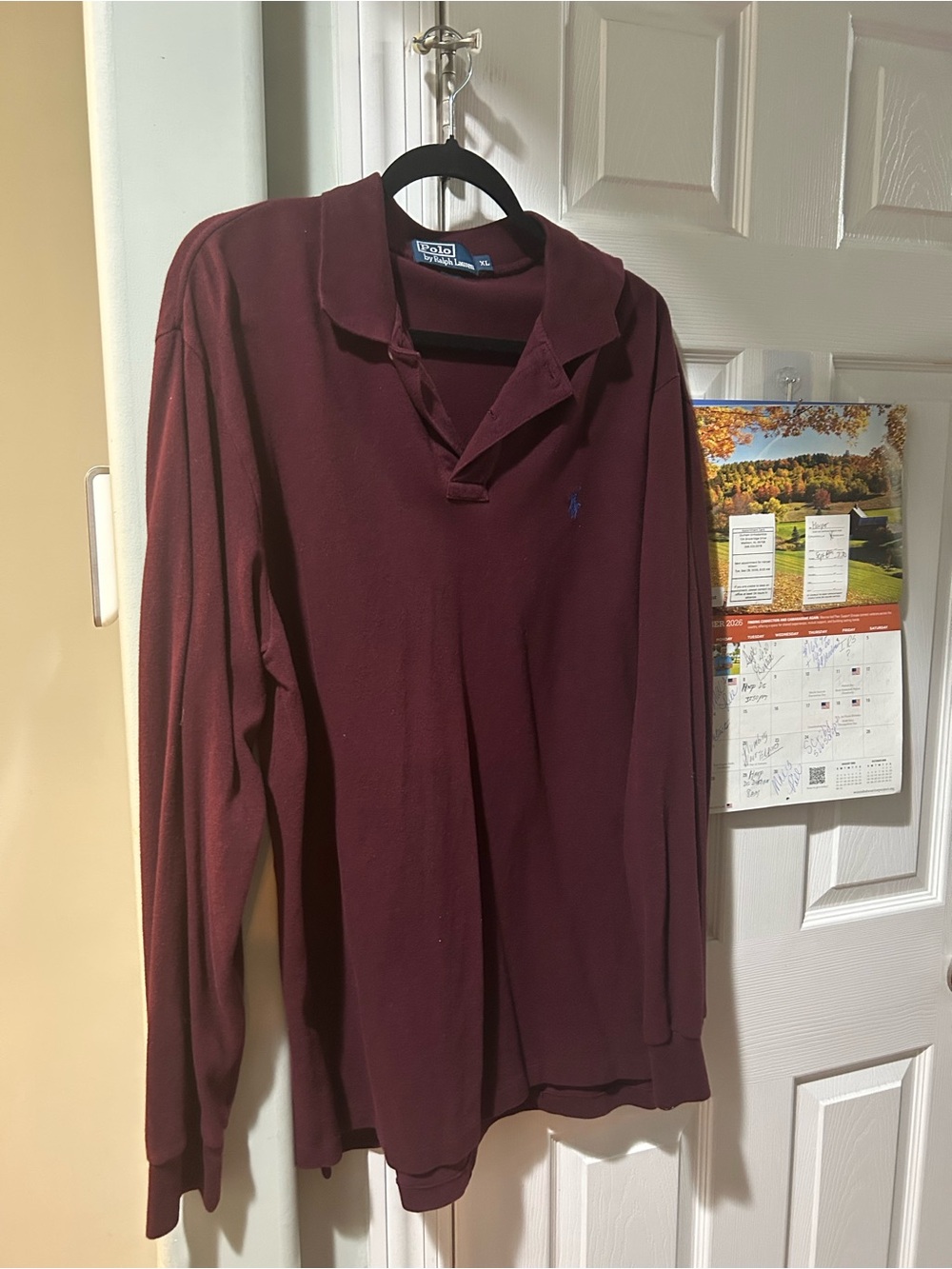 POLO Ralph Lauren Long-sleeve Shirt Maroon Color